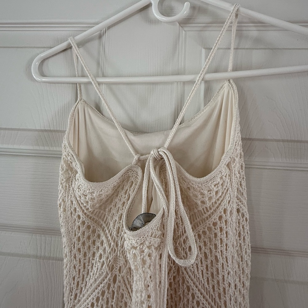 Abercrombie & Fitch Crochet-Style Fringe Mini Dress size m NWT - Picture 8 of 10